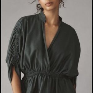 Anthropologie Dark Green Blouse